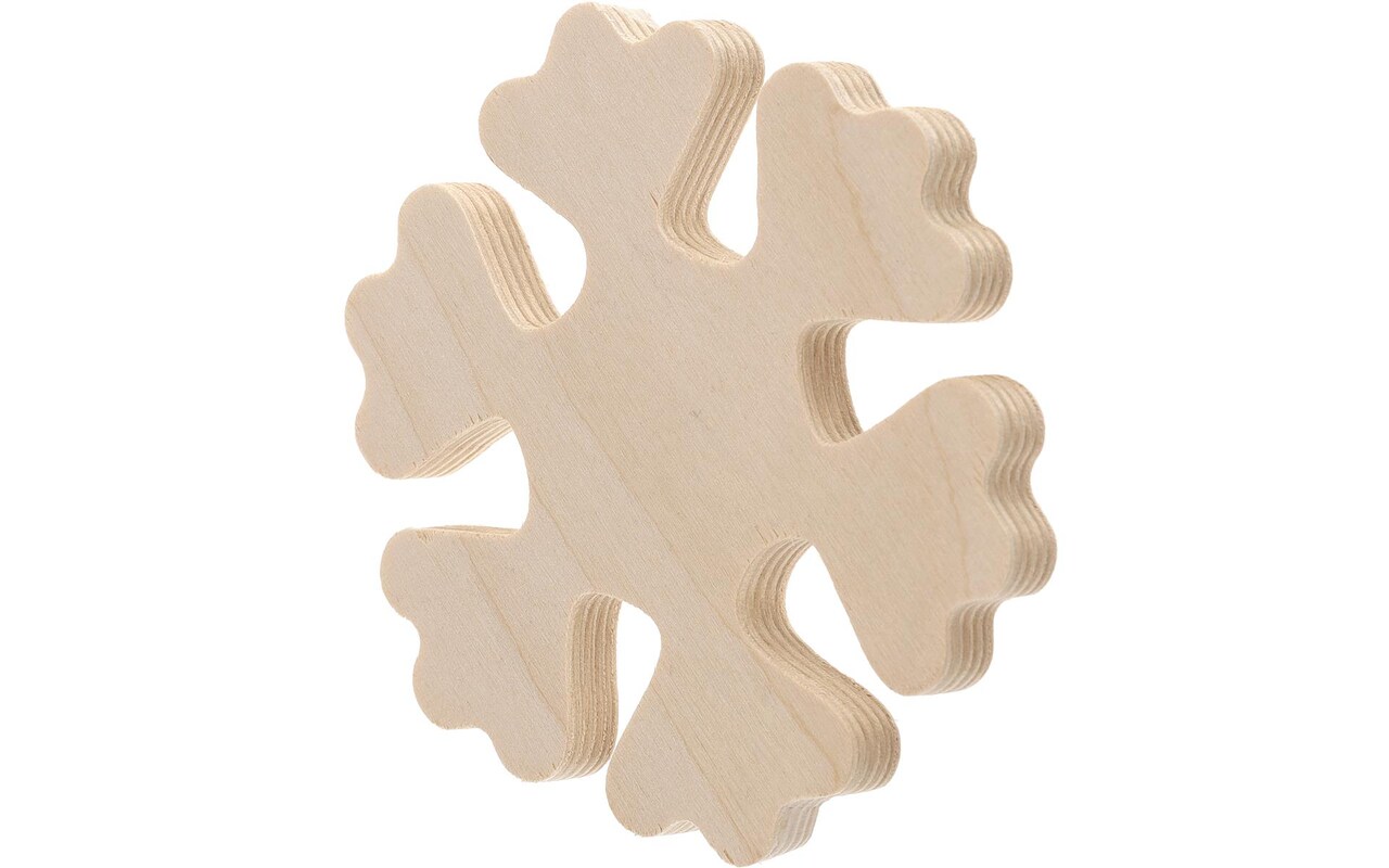 Good Wood by Leisure Arts Shape Snowflake 6.5"x6", Wooden Shapes, Wood Shapes, Wooden Shapes Wall Decor, Large Wooden Shapes, Small Wooden Shapes for Crafts